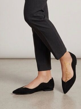 Sam Edelman Women’s Rosalie Black Suede Pointed Ballet Flats US 8